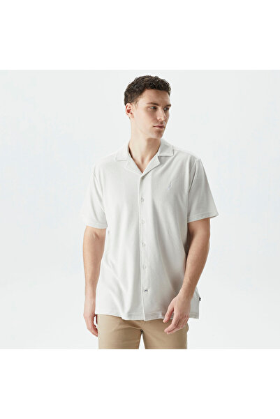 Nautica Erkek Gri Classic Fit Kısa Kollu Gömlek