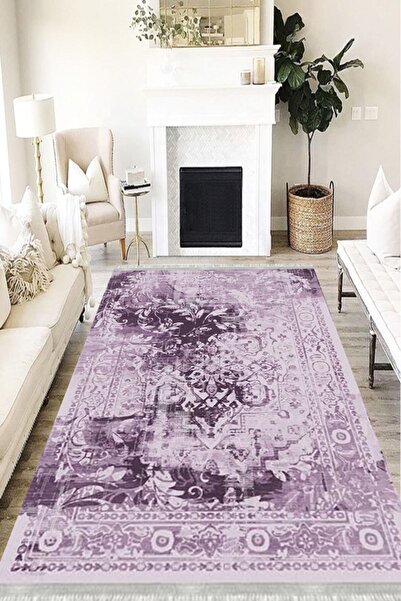 MOTTO HALI Otantik Cotton Şönil Kaymaz Tabanlı Yıkanabilir Antibakteriyel Dij...