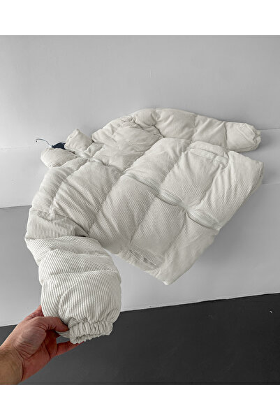 NO1 KONSEPT White Oversize Corduroy Padded Coat