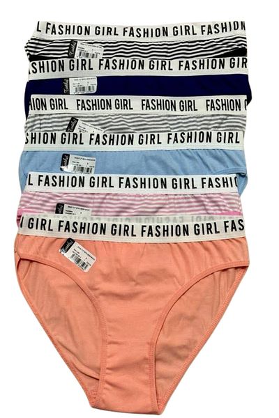 Nana & Mayka Moda Tutku 6-Pece Hera Bikini pentru femei - Chiloți din bumbac cu dungi, talie solidă din cauciuc, mixt Standard S-M-L