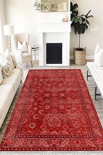 MOTTO HALI Otantik Cotton Şönil Kaymaz Tabanlı Yıkanabilir Antibakteriyel Dij...