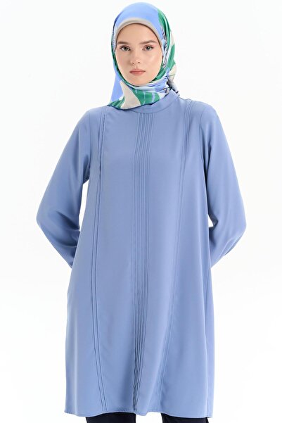 Tuğba Nervür Detaylı Tunik - Mavi