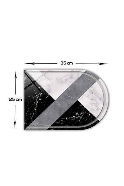 Decorita Hybrid Marble Glass Cutting Board - Oval Edge, 25cm x 35cm, Patented Product