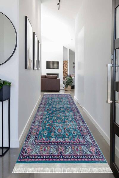 MOTTO HALI Otantik Eko Punto Yolluk Kaymaz Tabanlı Yıkanabilir Antibakteriyel...