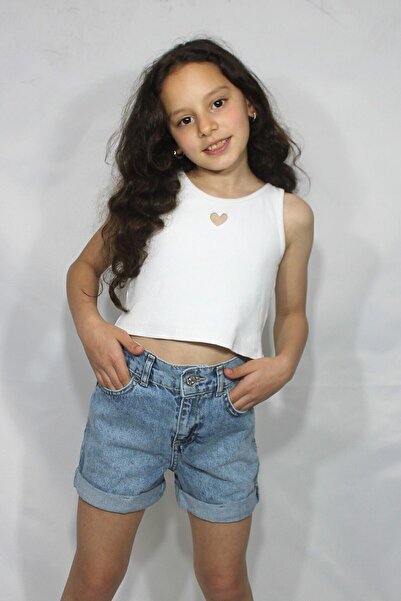 Ede Tekstil Kız Çocuk Mavi Denim Şort