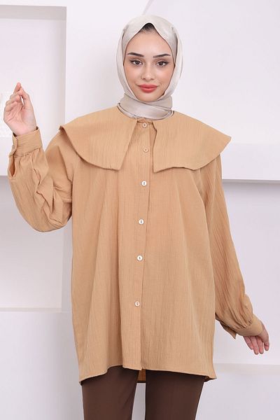 İmajButik Biscuit Baby Collar Tunic - Τυλιγμένο σχέδιο