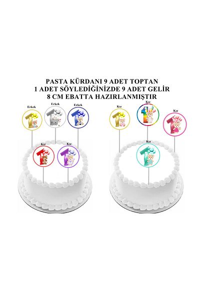 Pasta9 Boy-Girl Model - Cake Toothpick, 1 Figure, 9 Pieces, Future Colors