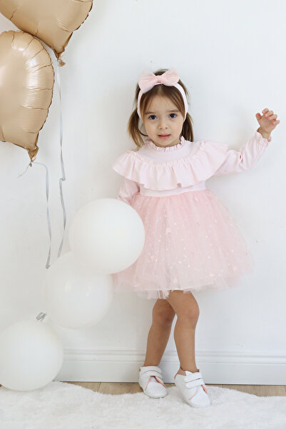 Serkon KALP TÜLLÜ VALON ELBİSE 152.0569 Pembe