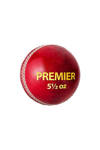 DSC Unisex Premier Leather Cricket Ball | Red | Standard Size | Durable | High-Quality