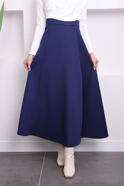 İmajButik Φούστα Navy Blue Scuba Flared