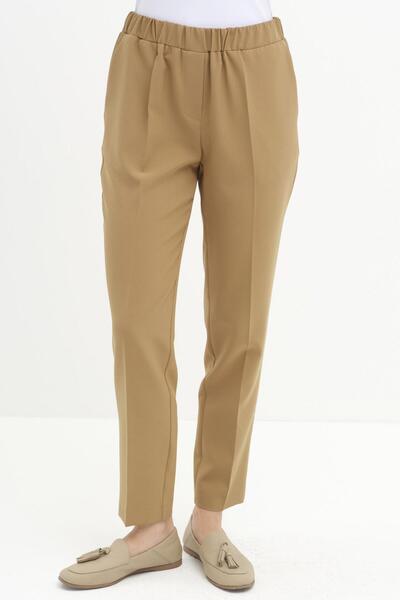 Tuğba Bel Lastikli Havuç Pantolon - Olive