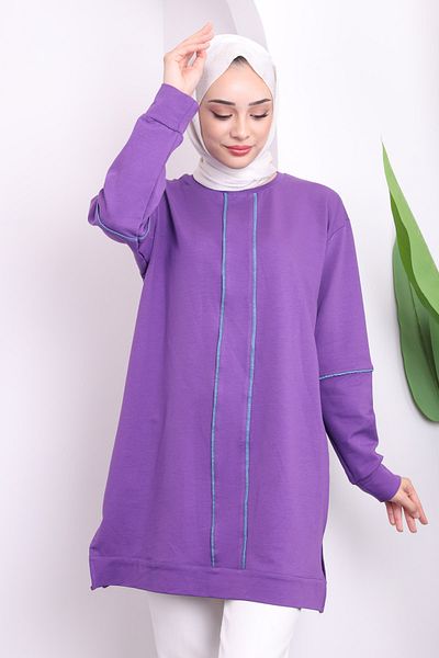 İmajButik Two Thread Tunic with Purple Front Stripe