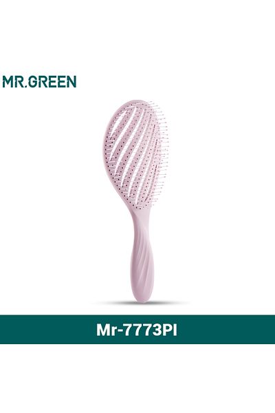 Mr Green Mr-7773LP(PINK) MR.GREEN Hollow Out Hair Brush Scalp Massage Combs Hair Styling Detangler Fast Blow