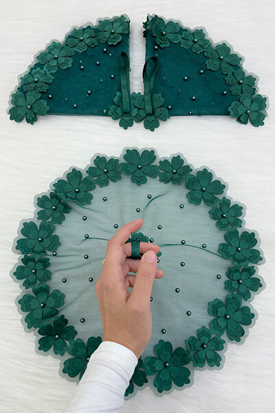 ZEYMERADE منديل العريس الأخضر للعروس، منديل زفاف مزين باللؤلؤ لوصيفة العروس و...