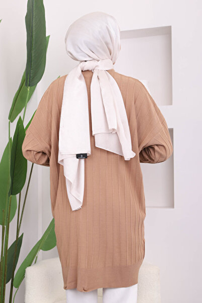 İmajButik Μπισκότο Crew Neck Mercerized Casual Knitwear Tunic