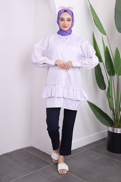 İmajButik Lilac Striped - Pearl Skirt Tunic