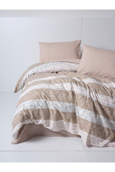 Cotton Box Double Flannel Duvet Cover Set - Arrow Cream