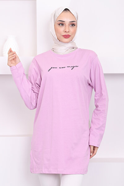 İmajButik Tunica din bumbac pieptănat cu mâneci lungi