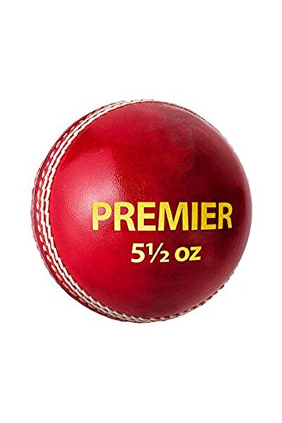 DSC Unisex Premier Leather Cricket Ball | Red | Standard Size | Durable | High-Quality