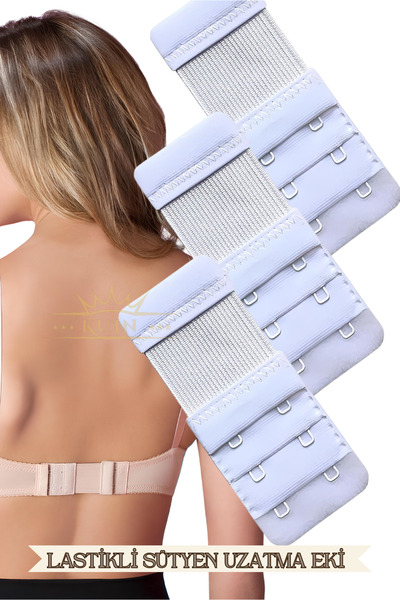 KUIN 3 τεμάχια (Elastic Agraf) Εξάρτημα επέκτασης σουτιέν με γάντζο 2x3