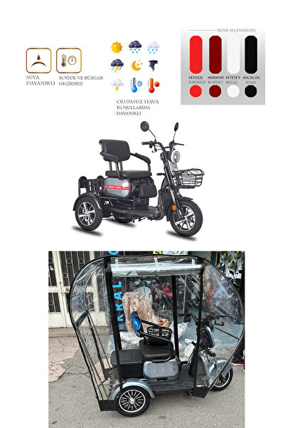 motor tente market mtm STMax Smart 3000 - Üç Tekerli Motor Brandası - Siyah