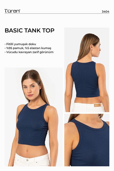 TÜREN 3404 Γυναικείο Σπορ Μπλουζάκι Crop