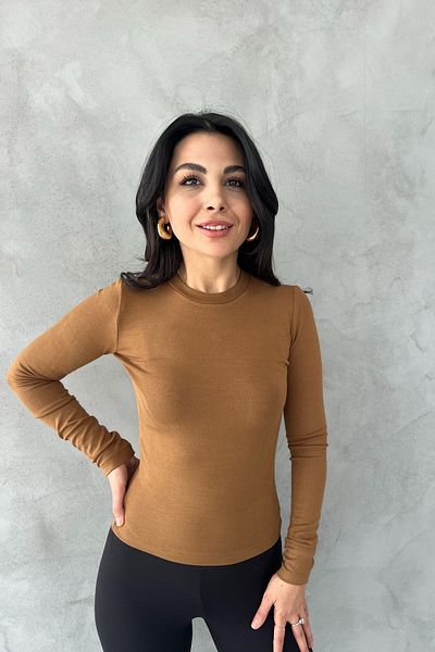 Seda Yalçın Atelier Camel Loire Long Sleeve Crew Neck Body