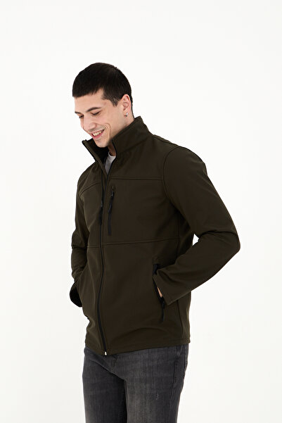 ENZİM JEANS Erkek Softshell Mont İçi Polarlı Su Rüzgar Geçirmez Kışlık Outdoor Mont