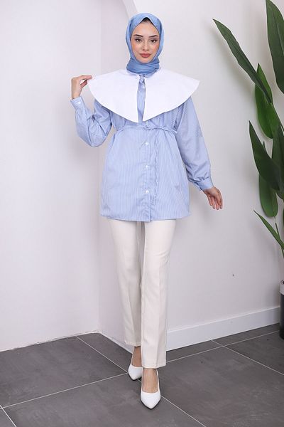 İmajButik Πουκάμισο Baby Blue ριγέ γιακά