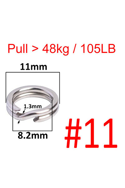 Choice 100 قطعة 11 100 قطعة حلقة صيد من الفولاذ المقاوم للصدأ حلقة مزدوجة بيضاوية مقسمة ملحقات الصيد