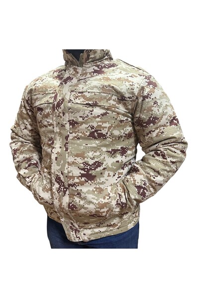 GND TEKSTİL Dijital desen kamuflajlı fermuarlı mont