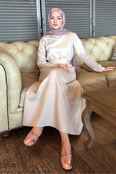 Oven Φόρεμα Gloria Beige Scuba