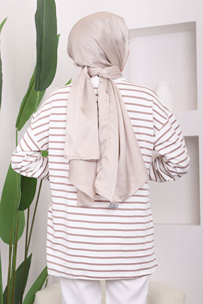 İmajButik Φούτερ με ριγέ δύο κλωστές με γιακά βιζόν