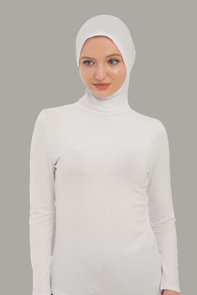 Sonbaharmoda Γυναικείο μακρυμάνικο κορμάκι με γιακά μπονέ Full badi ψηλό λαιμό Lycra χτενισμένο βαμβάκι