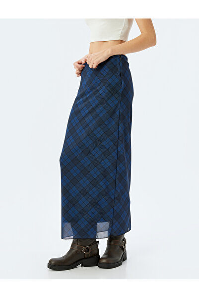 Koton Спідниця-олівець міді з високою талією на підкладці в клітинку