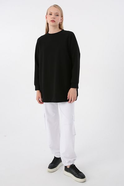 ALLDAY Black Crew Neck Raglan Sleeve Sweatshirt