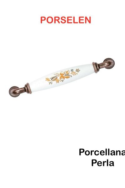 Porcellana Perla Porcelain Metal Furniture Handle Kulb Cabinet Drawer Cloakroom Kitchen Handle -Handle- Ruby96Mm-Stk3295