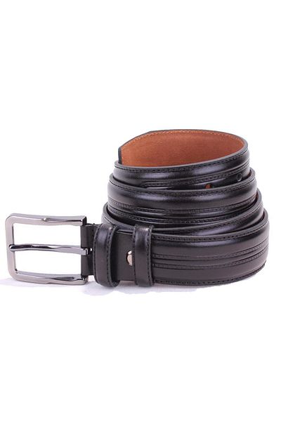 DAGOSTER DMK26-305DG Μαύρη ανδρική ζώνη από γνήσιο δέρμα 3,5 cm