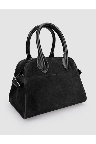 Cabani 100% Genuine Leather Black Suede Women's Shoulder Bag