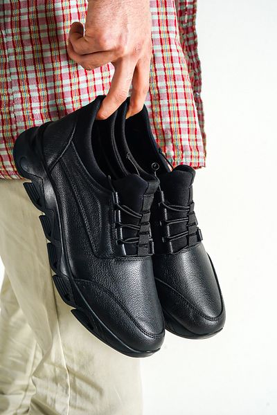 Deripabuc Genuine Leather Men's Black Leather Casual Shoes Mrd15-0245