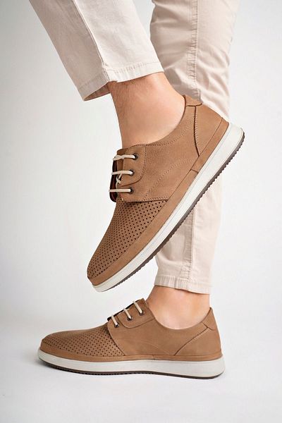 Deripabuc Men's Casual Genuine Leather Sand Nubuck Shoes - Mrd15-5001-1