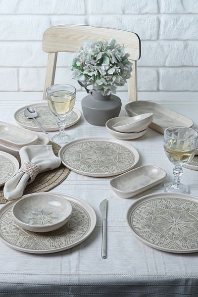 Keramika Groundlace 14 Piece Breakfast Set - 6 Person 21501