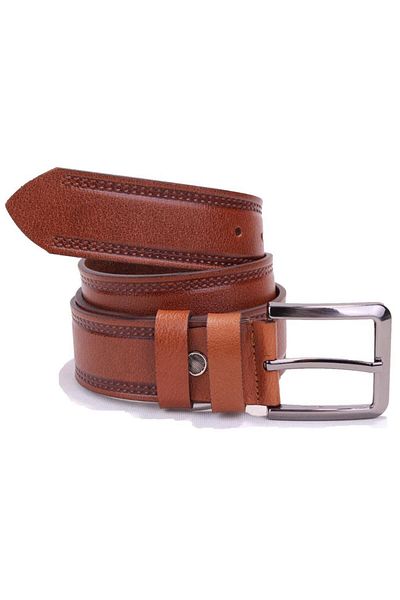 DAGOSTER Ανδρική ζώνη από γνήσιο δέρμα DMK26-468DG Tan 4 cm
