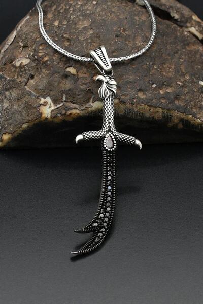 Prestige Hz. Ali Zülfikar Kılıcı Kartal Figürlü Gümüş Kolye Zincir 925 Ayar