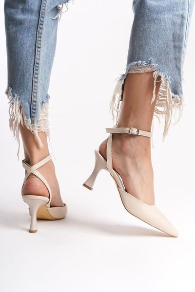 Gökhan Talay Κλασικά παπούτσια με τακούνι Amy Beige Skin (6 cm) με ανοιχτή πλάτη