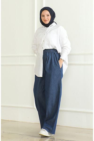 sefamerve Jeans mit elastischem Bund 7568-03 Marineblau