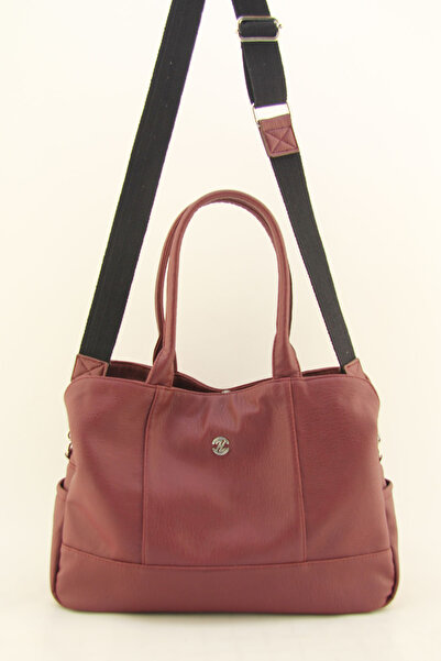 HNB Women's Burgundy Casual Multi-Compartment Shoulder Bag