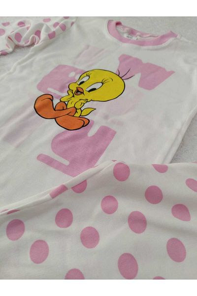 Store Pink Chick Printed Girl's Pajamas Set Nightgown