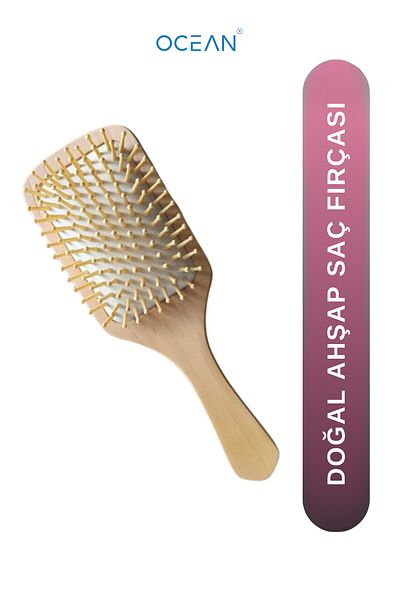 Ocean Large Natural Wooden Comb Hair Brush