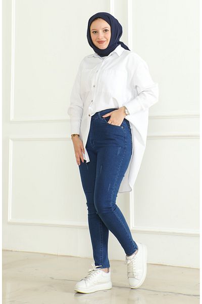 sefamerve Marineblaue Basic-Jeans – 2781-01